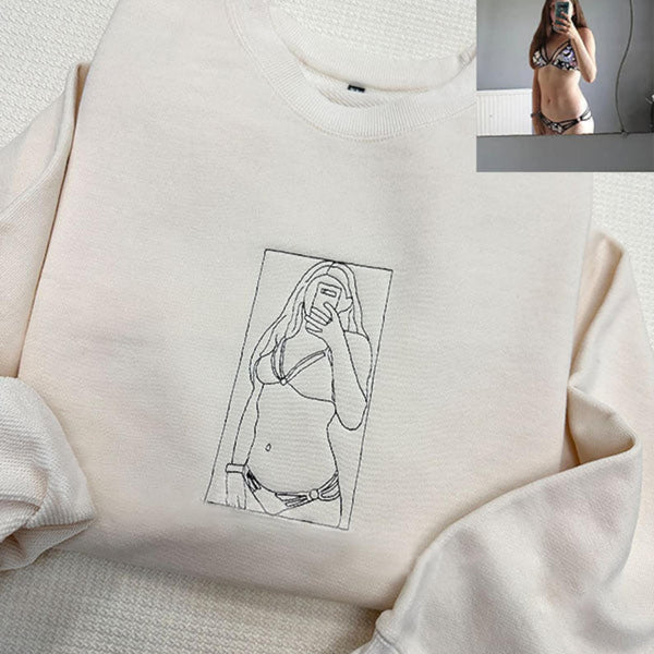 Custom Line Art Photo Spicy Sweatshirt